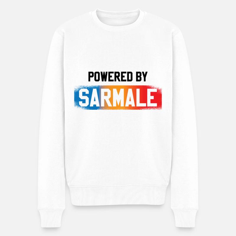 Angetrieben von Sarmale - Männer Premium Bio Pullover - Weiß