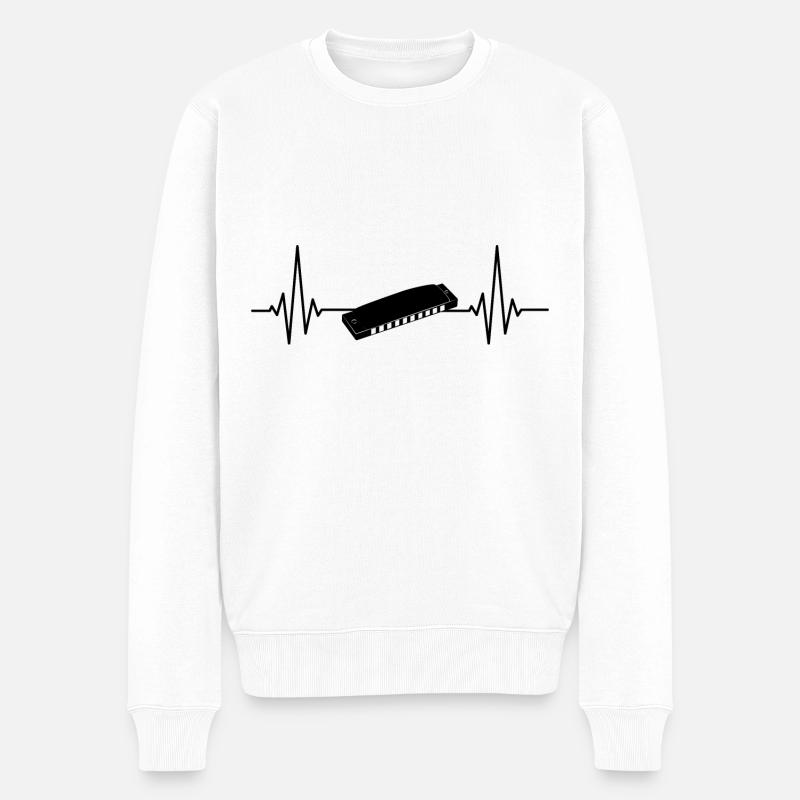 Harmonica Joueur d’harmonica - Pull Premium bio Homme - blanc