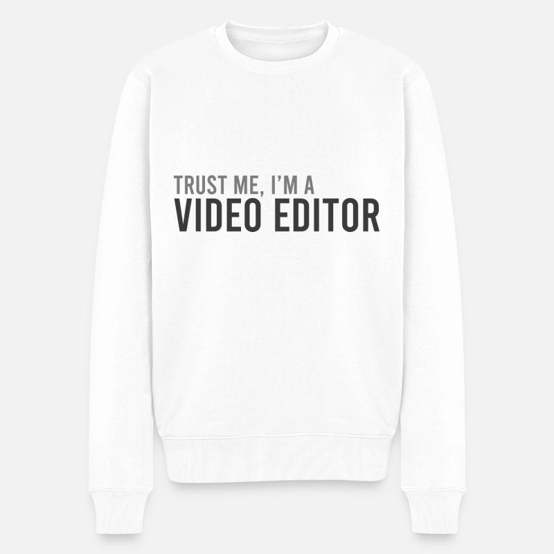 Fier éditeur de vidéo - Pull Premium bio Homme - blanc