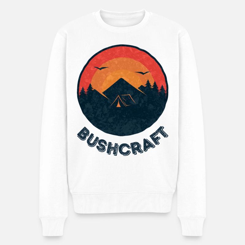 Bushcraft survival - Männer Premium Bio Pullover - Weiß
