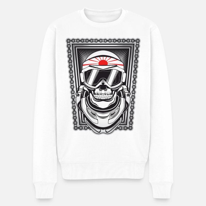 Kamikaze - Männer Premium Bio Pullover - Weiß