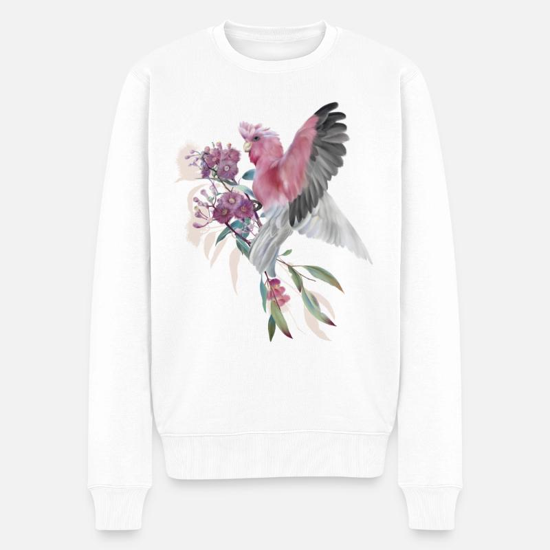 Galah sur la fleur d'eucalyptus - Pull Premium bio Homme - blanc