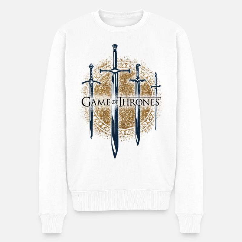 Game Of Thrones Schwerter der Königshäuser - Männer Premium Bio Pullover - Weiß