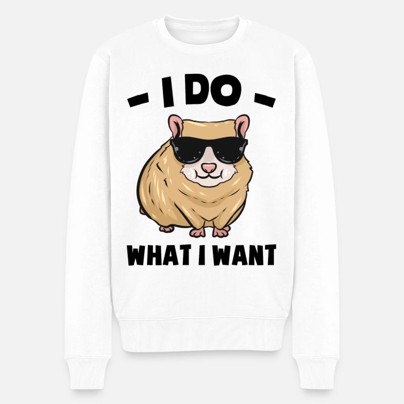 Hamster - Männer Premium Bio Pullover - Weiß
