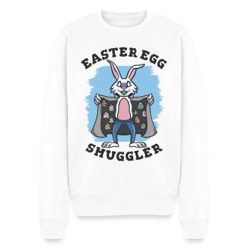 Easter egg smuggler Rabbit - Men's Premium Organic Jumper - white - Front - Thijin (182cm)