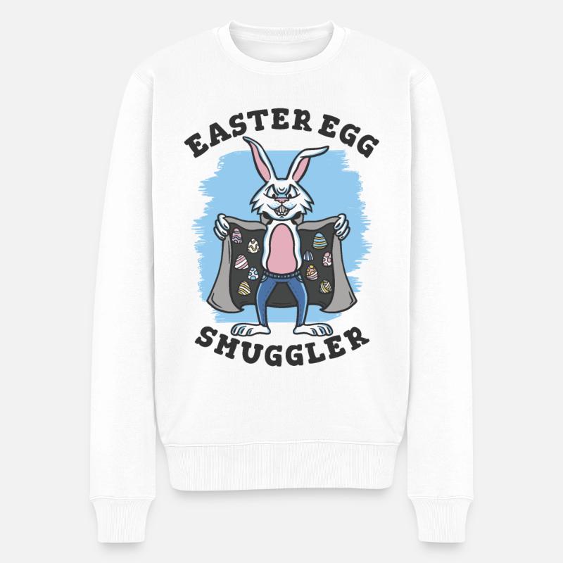 Easter egg smuggler Rabbit - Men's Premium Organic Jumper - white
