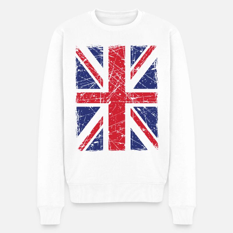 Union Jack - Pull Premium bio Homme - blanc