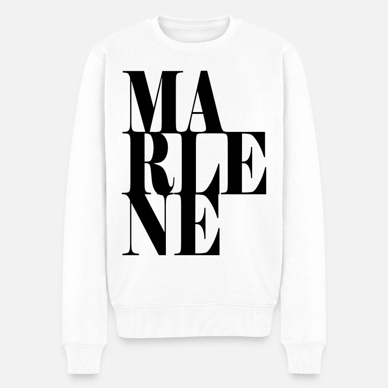 Marlene Name Vorname Moderne Schrift Wort Art - Männer Premium Bio Pullover - Weiß