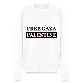 Free Palestine Free Gaza Palestina - Männer Premium Bio Pullover - Weiß - Vorne - Thijin (182cm)