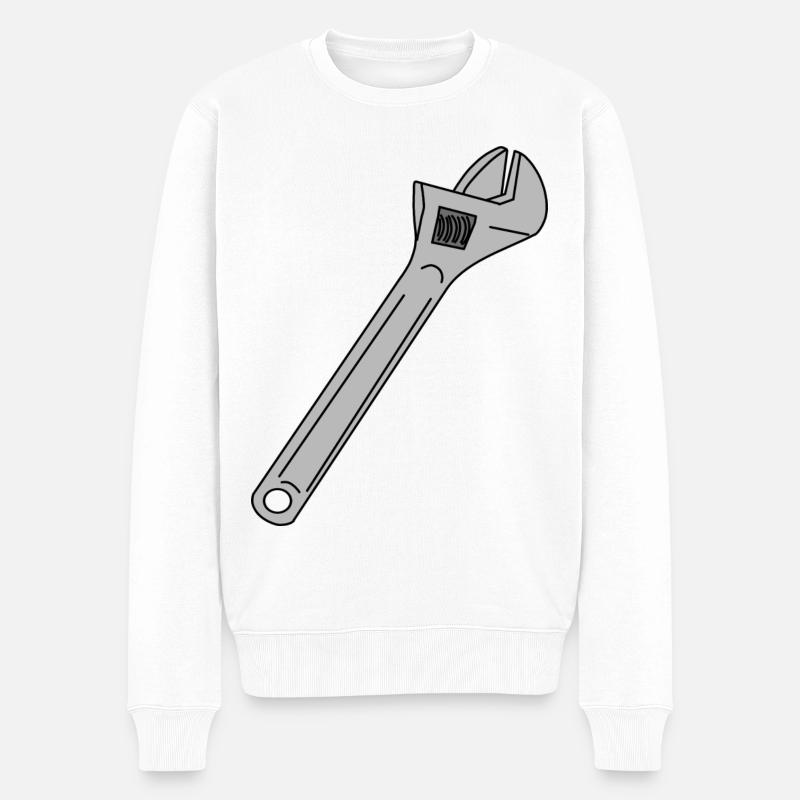Schraubenschlüssel Rollgabelschlüssel Engländer - Männer Premium Bio Pullover - Weiß