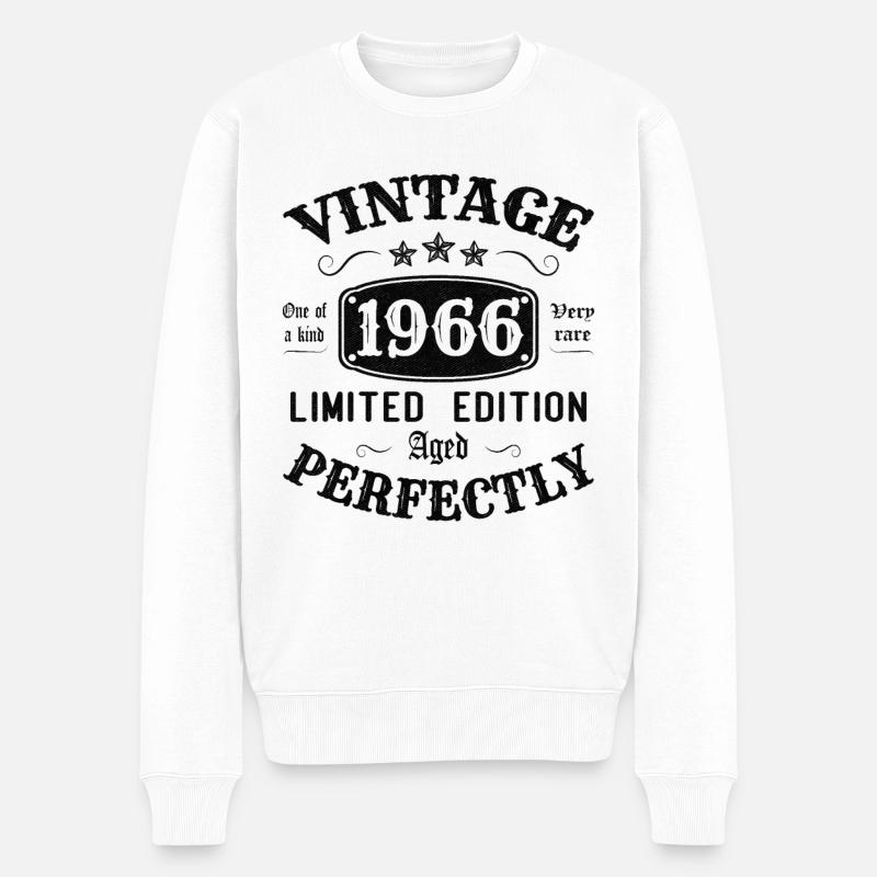 Vintage 1966 Limited Edition Perfekt gealtert - Männer Premium Bio Pullover - Weiß