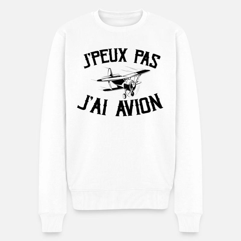 Je Peux Pas J'ai Avion - Pull Premium bio Homme - blanc