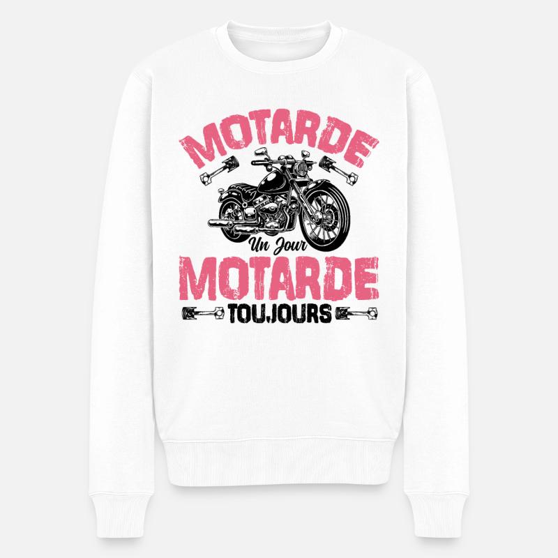 Motarde Un Jour Motarde Toujours - Pull Premium bio Homme - blanc