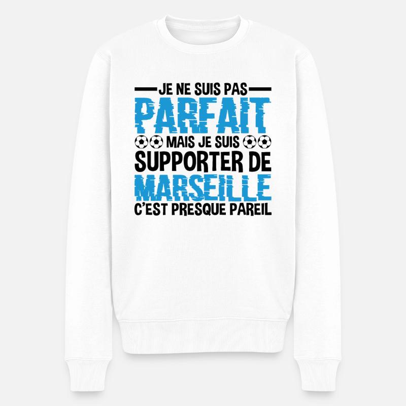 Je Suis Un Supporter De Marseille Parfait OM - Pull Premium bio Homme - blanc