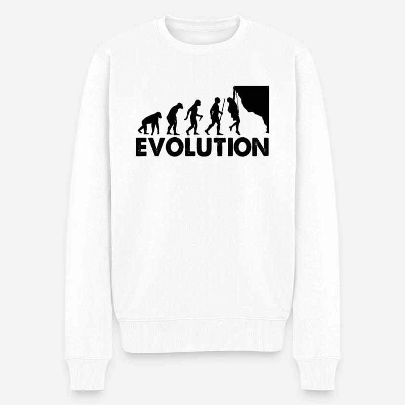 Climbing Evolution Escalade - Men's Premium Organic Jumper - white
