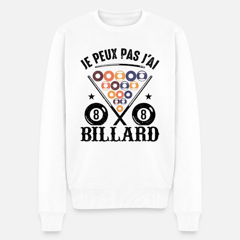 Je Peux Pas J'ai Billard - Pull Premium bio Homme - blanc
