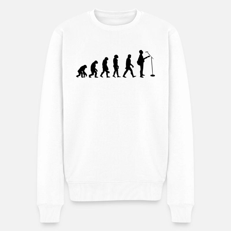 Évolution Du Guitare - Pull Premium bio Homme - blanc