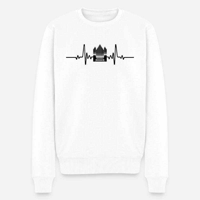 Organherzfrequenz - Männer Premium Bio Pullover - Weiß