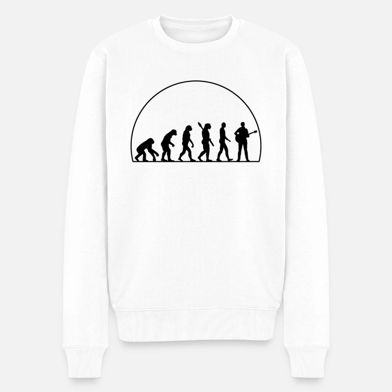 Évolution Du Guitare - Pull Premium bio Homme - blanc