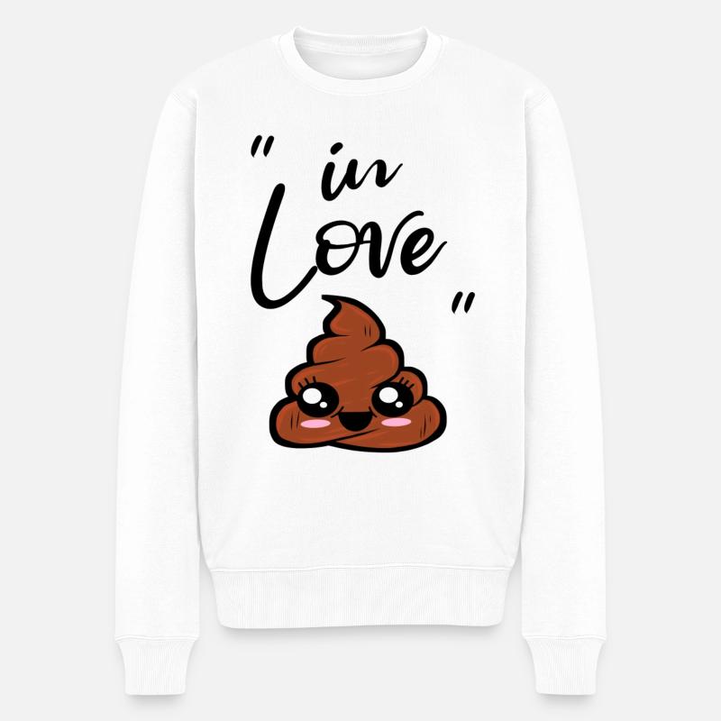 kawaii poop - Männer Premium Bio Pullover - Weiß