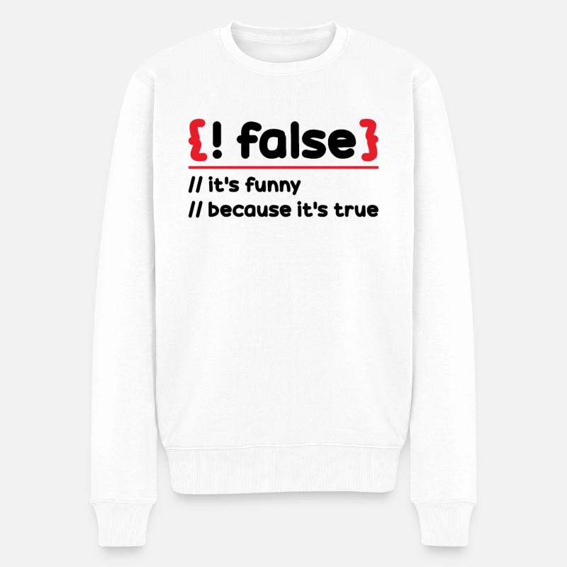 Programmer Programming Software Coding Encoder - Men's Premium Organic Jumper - white