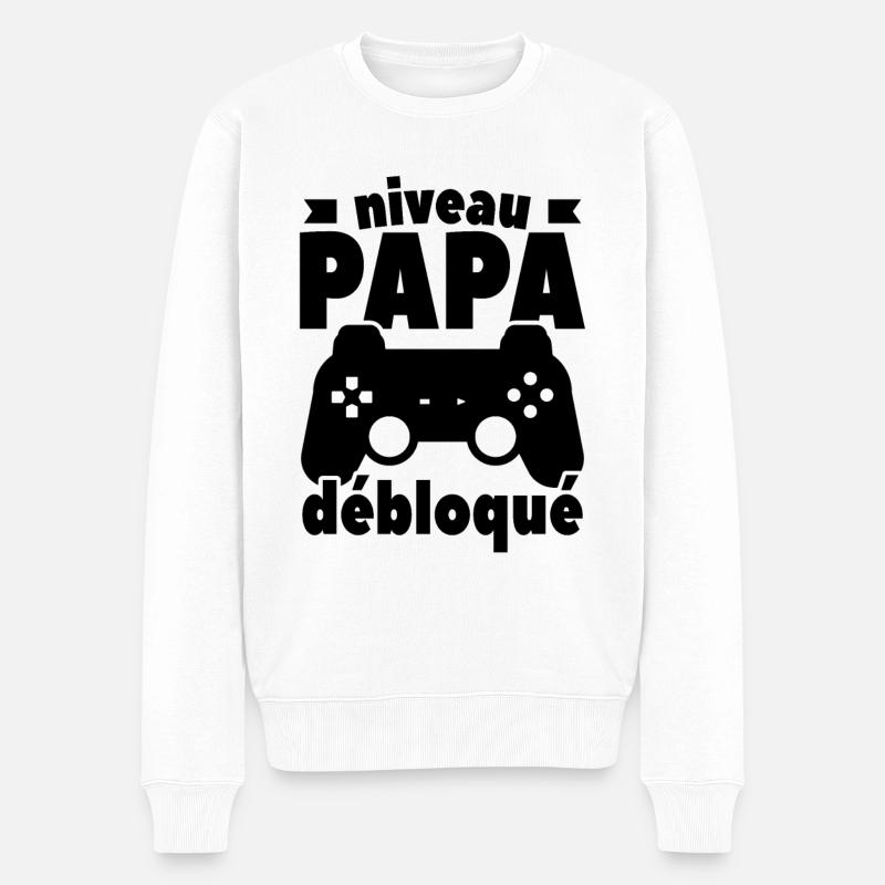Niveau Papa Débloqué - Pull Premium bio Homme - blanc