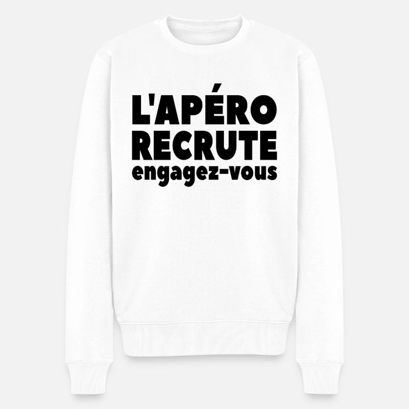 L'apéro Recrute Engagez-vous - Pull Premium bio Homme - blanc