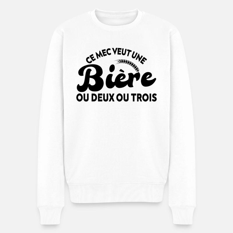 Cet Homme Veut Plusieures Bières - Pull Premium bio Homme - blanc