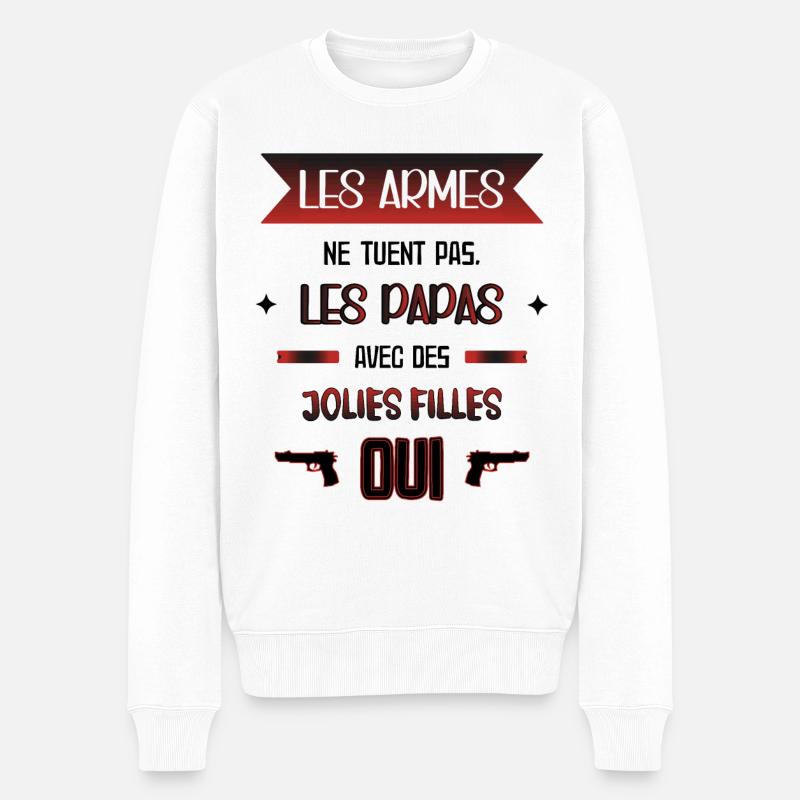 Idée Cadeau Papa Protecteur - Pull Premium bio Homme - blanc