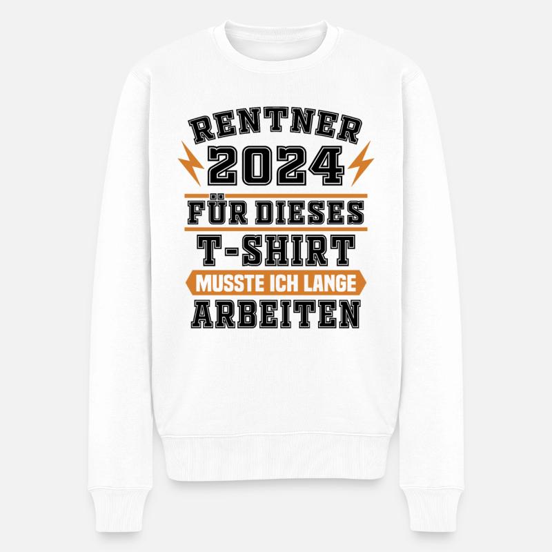 Pensionär 2024 Geschenk Pensionierung Geschenkidee - Männer Premium Bio Pullover - Weiß