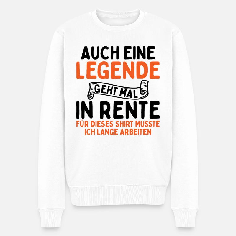 Auch Eine Legende Geht In Rente - Männer Premium Bio Pullover - Weiß