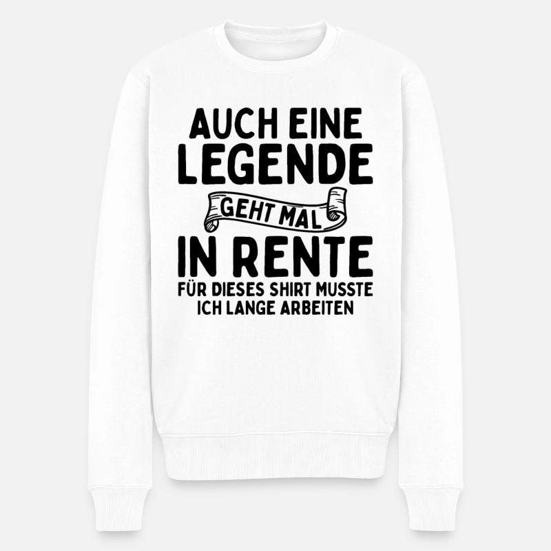 Auch Eine Legende Geht In Rente - Männer Premium Bio Pullover - Weiß
