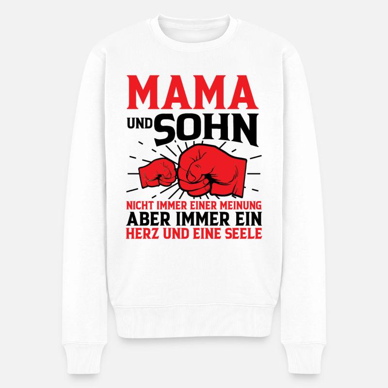 Mama Und Sohn - Männer Premium Bio Pullover - Weiß