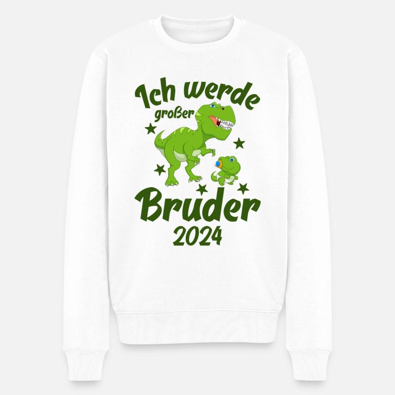 Ich Werde Großer Bruder 2024 - Männer Premium Bio Pullover - Weiß
