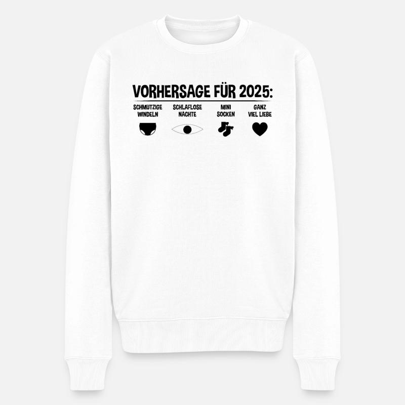 Zukünftige Mutter Zukünftiger Vater 2025 - Männer Premium Bio Pullover - Weiß