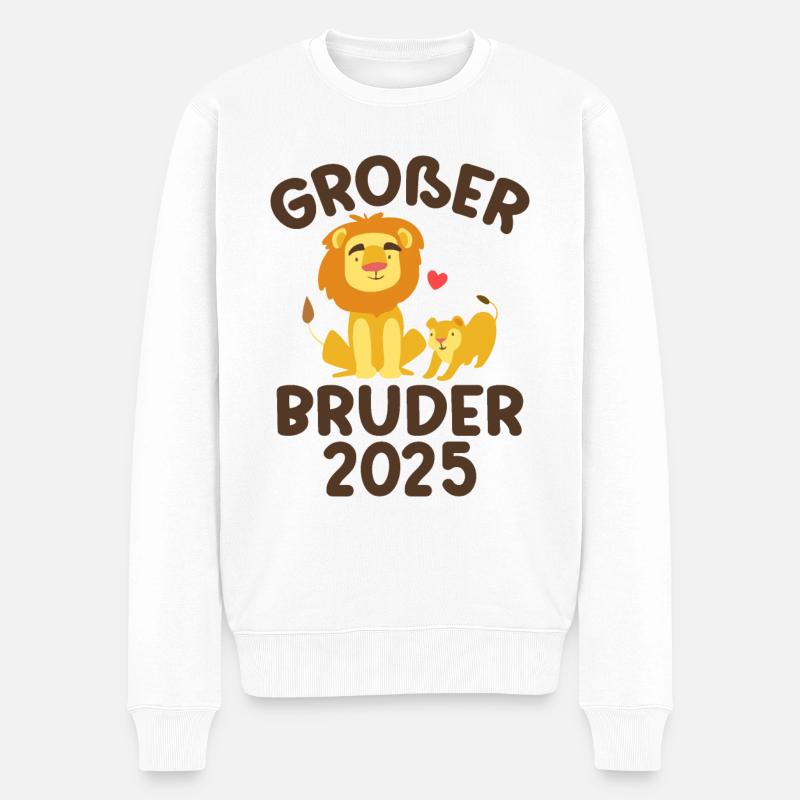 Großer Bruder 2025 - Männer Premium Bio Pullover - Weiß