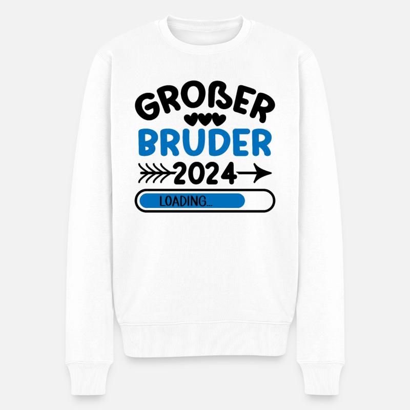 Großer Bruder 2024 - Männer Premium Bio Pullover - Weiß