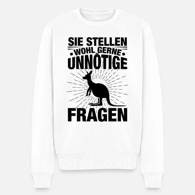 Sie Stellen Wohl Gerne Unnötige Fragen - Männer Premium Bio Pullover - Weiß