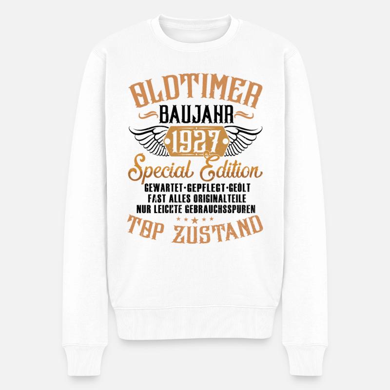 Oldtimer Baujahr 1927 - Männer Premium Bio Pullover - Weiß