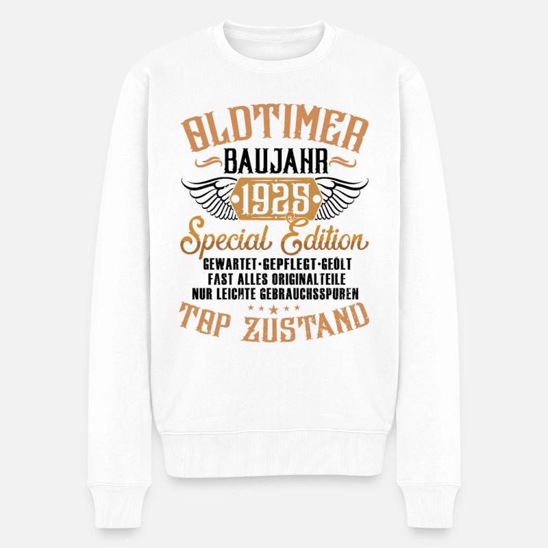 Oldtimer Baujahr 1925 - Männer Premium Bio Pullover - Weiß