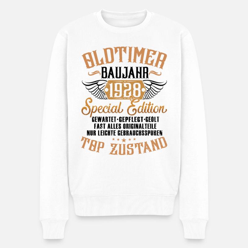 Oldtimer Baujahr 1928 - Männer Premium Bio Pullover - Weiß