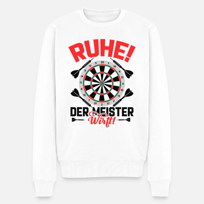 Dart Darten Darts - Männer Premium Bio Pullover - Weiß