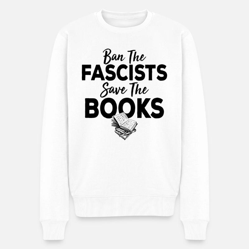 Liebesbuch und Lesebuch-Shirt - Männer Premium Bio Pullover - Weiß