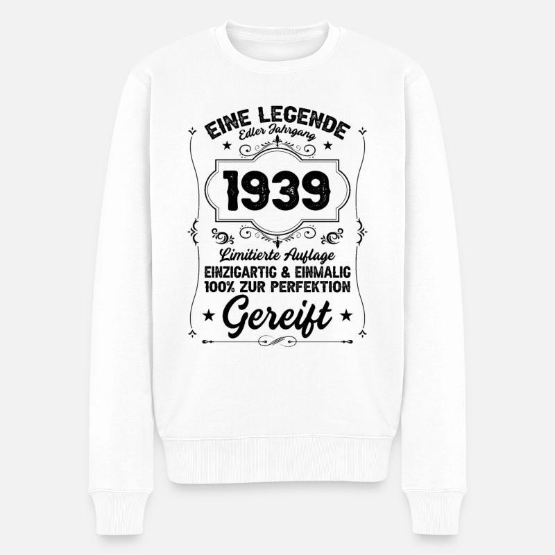 1939 Jahrgang Legende - Männer Premium Bio Pullover - Weiß