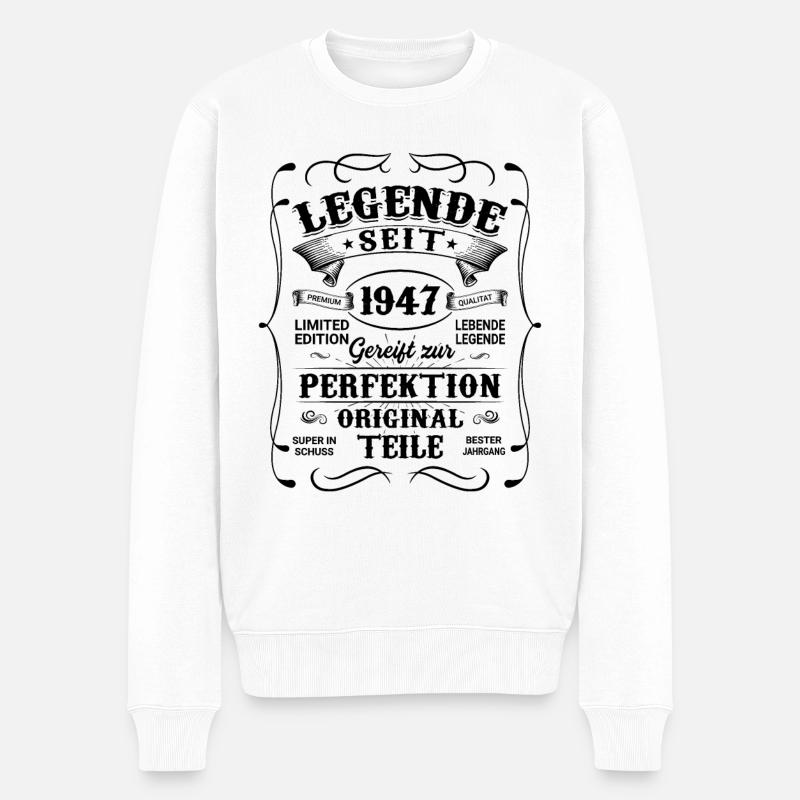 1947 - Männer Premium Bio Pullover - Weiß