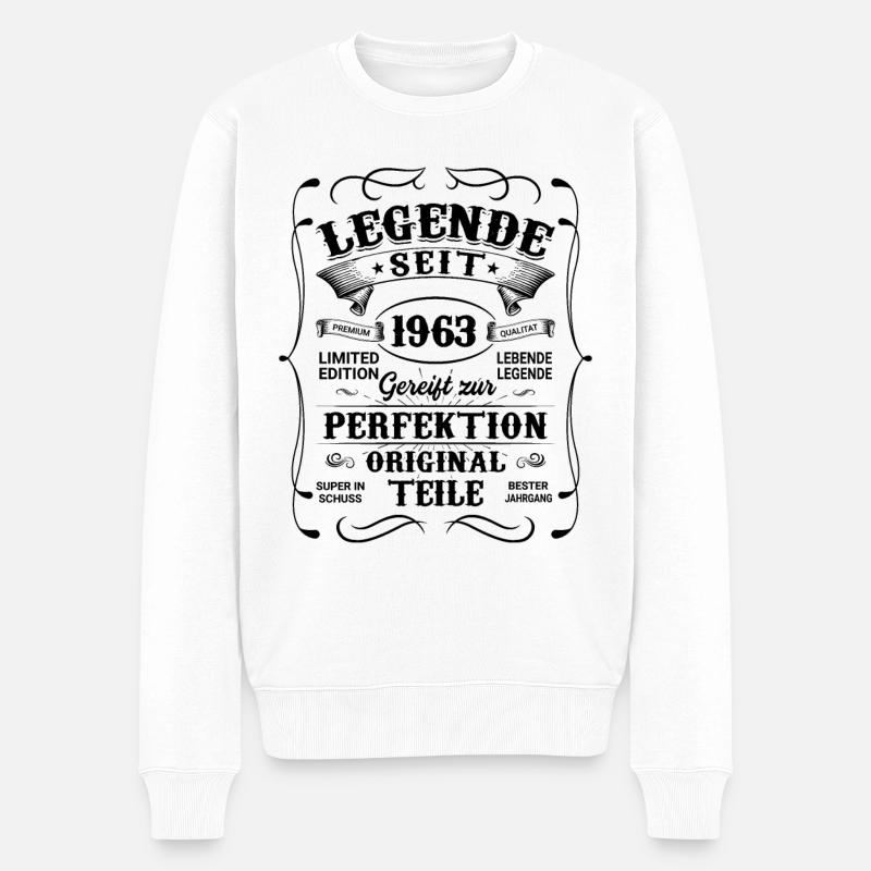 Legende seit 1963 - Männer Premium Bio Pullover - Weiß