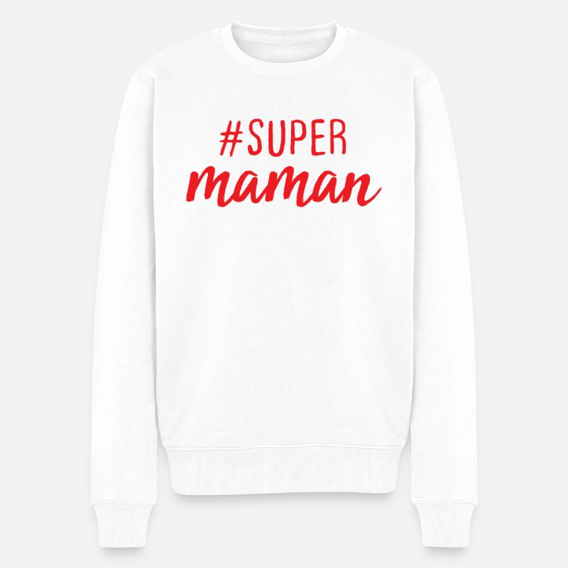 supermama - Pull Premium bio Homme - blanc