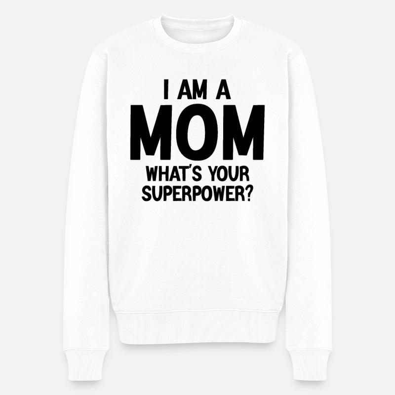 Ich bin Mutter - Männer Premium Bio Pullover - Weiß