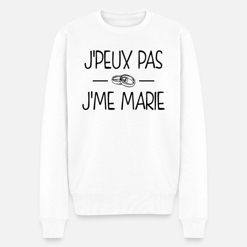 Cadeau mariage EVJF EVG - Pull Premium bio Homme - blanc
