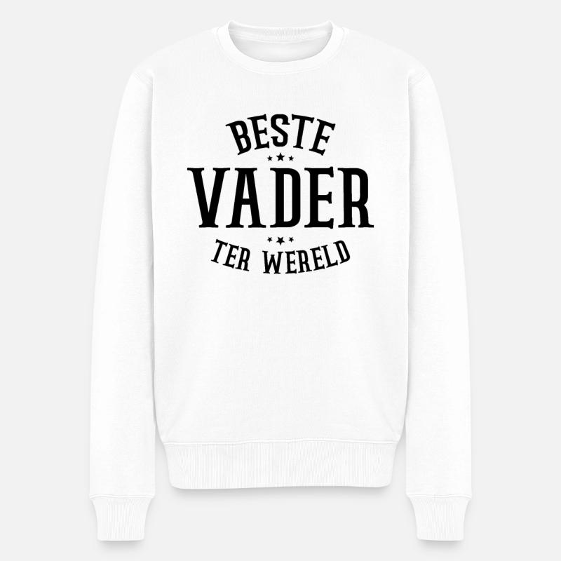Beste vader ter wereld - Männer Premium Bio Pullover - Weiß